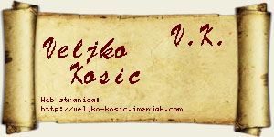 Veljko Kosić vizit kartica
